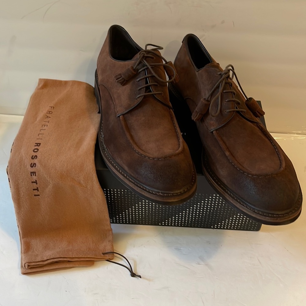 FRATELLI ROSSETTI - Suede Oxfords - New in Box with Storing Bags - Made in Italy